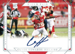Rookie-Signatures-Field-Pass-Clyde-Edwards-Helaire-RC-auto - 2020 Panini National Treasures Football
