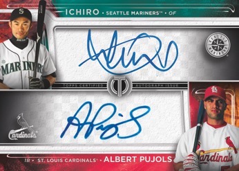 Career Achievement Award Continuity Dual Autograph Card, Albert Pujols and Ichiro