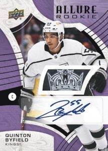 Base Set Rookies Purple Diamond Auto Patch Parallel, Quinton Byfield