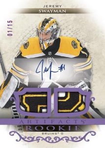 Base Rookie Material Purple Auto Parallel, Jeremy Swayman