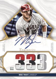 Hit Kings Autographed Patch Card, Mike Trout - 2022 Topps Luminaries Baseball