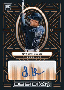 OBSIDIAN AUTOGRAPHS ELECTRIC ETCH ORANGE- FOTL EXCLUSIVE PARALLEL, Steven Kwan