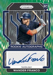 2022 Panini Prizm Baseball- ROOKIE AUTOGRAPHS FOREST GREEN FLASH PRIZM, Wander Franco