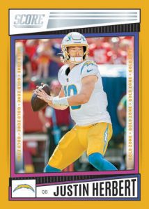 2022-23 Panini Score Football- BASE GOLD ZONE, Justin Herbert