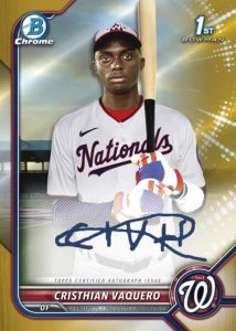 Chrome Prospects Autograph Gold Refractor Parallel, Cristhian Vaquero
