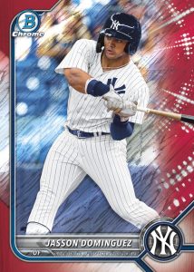 2022 Bowman Chrome Lite Baseball- Chrome Prospect Red Shimmer Refractor Parallel, Jasson Dominguez