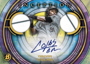 Bowman Inception Autograph Dual Relic Card, Oscar Colas