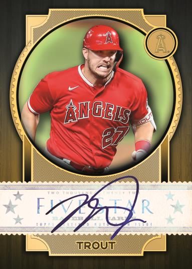 Five Star Base Autograph Card –Gold Parallel, Mike Trout