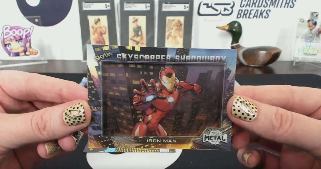 Ironman Skyscraper Shadow Box 2021 Upper Deck Spider Man Metal Universe