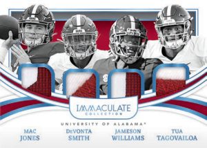 IMMACULATE MONUMENTS PLATINUM, Mac Jones, DeVonta Smith, Jameson Williams, Tua Tagovailoa