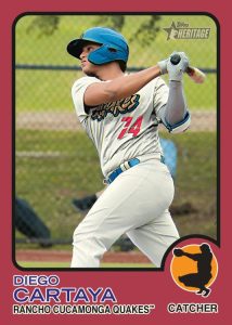 2022 Topps Heritage Minor League Baseball - Base Card –Red Border Parallel, Diego Cartaya