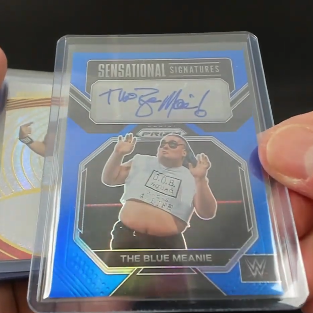 2023 Panini Prizim WWE The Blue Meanie Autograph Blue