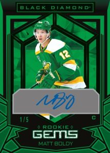 ROOKIE GEMS SIGNATURES Green Parallel, Matt Boldy