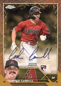 Chrome Gold Etch Autographs, Corbin Carroll