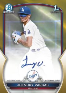 Joendry Vargas Gold Autograph - 2023 Bowman Chrome Baseball