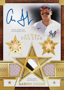 Five Star Quintuple Relic Autograph Card, Aaron Judge