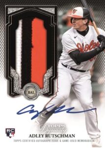 Dynasty Autographed Patch Card – Action Image, Adley Rutschman