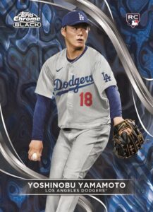 Yoshinobu Yamamoto Blue Refractor - 2024 Topps Chrome Black Baseball