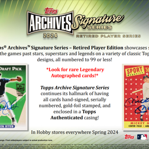 2024 Topps Archives Signature Series Retired Player Edition Baseball Hobby Box