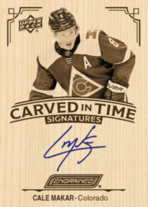 Cale Makar Carved in Time Signatures Card – 2023-24 Upper Deck Engrained Hockey