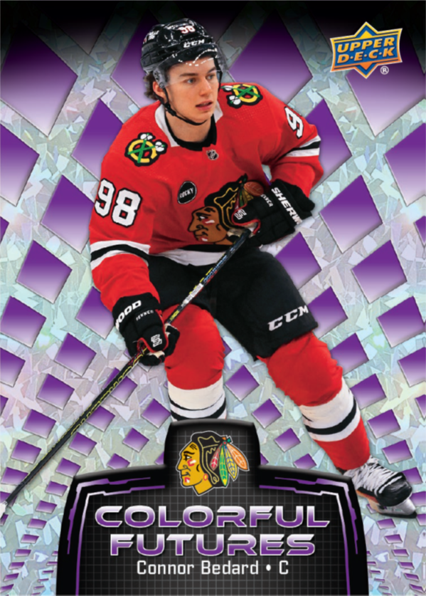 Connor Bedard Colorful Features Card – 2024-25 Upper Deck Allure Hockey