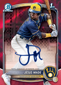 Jesus Made Red Autograph Card – 2025 Bowman Sapphire Edition Baseball