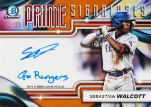 Sebastian Walcott Prime Chrome Signatures Orange Card – 2024 Bowman Chrome Baseball