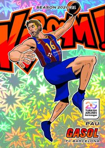 2024 25 Panini Crown Royale Turkish Airlines EuroLeague Trading Card Box Insert Kaboom Pau Gasol Card – 2024-25 Panini Crown Royale Turkish Airlines EuroLeague Trading Card Box
