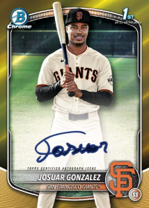 Josuar Gonzalez Gold Autograph Card –