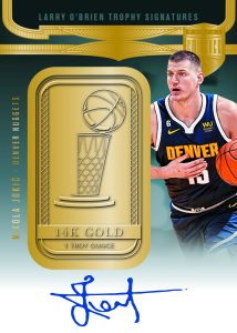 nikola jokic larry obrien trophy signatures gold bar Card –