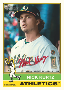 Nick Kurtz Real One Autographs Red Ink - 2025 Topps Heritage High Number Baseball
