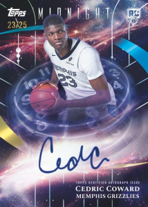 Cedric Coward Stroke of Midnight Moonrise Autograph - 2025-26 Topps Midnight Basketball