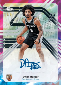 Dylan Harper Autograph Padpradasha Sapphire - 2025-26 Topps Chrome Basketball Sapphire