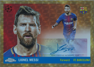 Lionel Messi Topps 1955 Autograph SuperFractor Parallel Card –