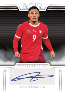 Noah Okafor Auto Noir Color - 2025-26 Panini Noir Road to FIFA World Cup