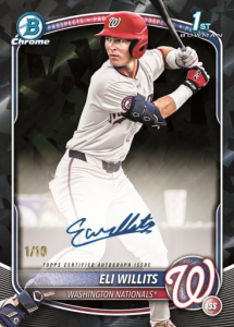 Eli Willits Sapphire Autographs - 2025 Bowman Draft Baseball Sapphire Edition