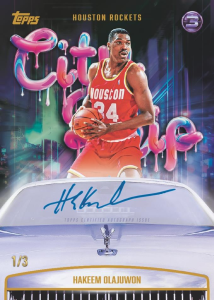 Hakeem Olajuwon City Drip Signatures Red - 2025-26 Topps Three Basketball