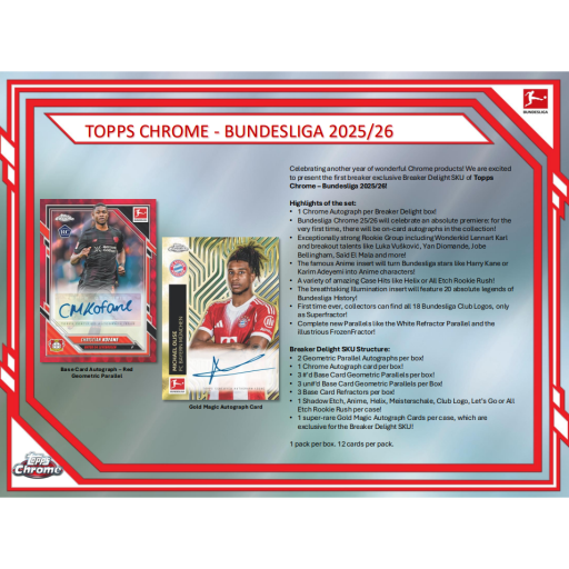 2025 26 Topps Chrome Bundesliga Soccer Breakers Delight Card –