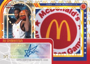AJ Dybantsa Golden Patch Autographs - 2025 Topps Chrome McDonald’s All-American Basketball