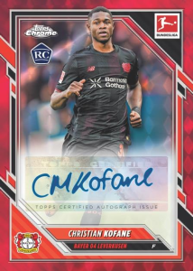 Christian Kofane Base Autograph Red Geometric - 2025-26 Topps Chrome Bundesliga Soccer