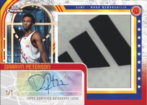 Darryn Peterson Autograph Relic - 2025 Topps Chrome McDonald’s All-American Basketball
