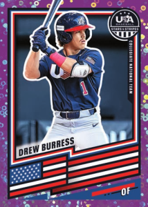Drew Burress Base Prizms Disco Purple - 2026 Panini USA Stars & Stripes Prizm Baseball