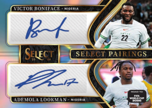 Victor Boniface Ademola Lookman Select Pairings Autographs - 2025-26 Panini Select Road To FIFA World Cup 2026 Soccer