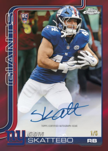 Cam Skattebo Auto Red - 2025 Topps Chrome Football