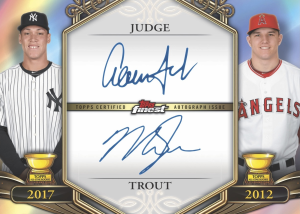 Aaron Judge Mike Trout Dual Rookie Cup Autographs Card – 2026 Topps Bowman 6 Box Baseball Mixer #1 Teams