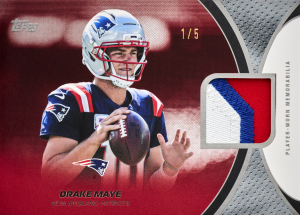 Drake Maye NFL Material Card – 2026 Topps Flagship Football Hobby Box 4 Box Break #11 Teams