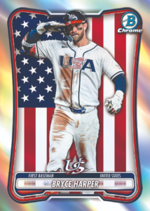 Bryce Harper WBC Flag Variation Card – 2026 Bowman Chrome Hobby Dual Case (24 Box) Break #4 Players