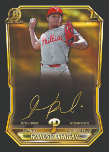 Francisco Renteria Autograph Card – 2026 Bowman Chrome Hobby Dual Case (24 Box) Break #4 Players
