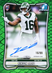 Kenyon Sadiq Chrome Rookie Autographs Card – 2026 Bowman Football Jumbo Mega 4 Box Mixer #2 Drafted Teams