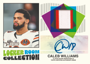 Caleb WIlliams Locker Room Autograph Relics Card – 2026 Topps Heritage Football Hobby Box 12 Box Case Break #1 Teams
